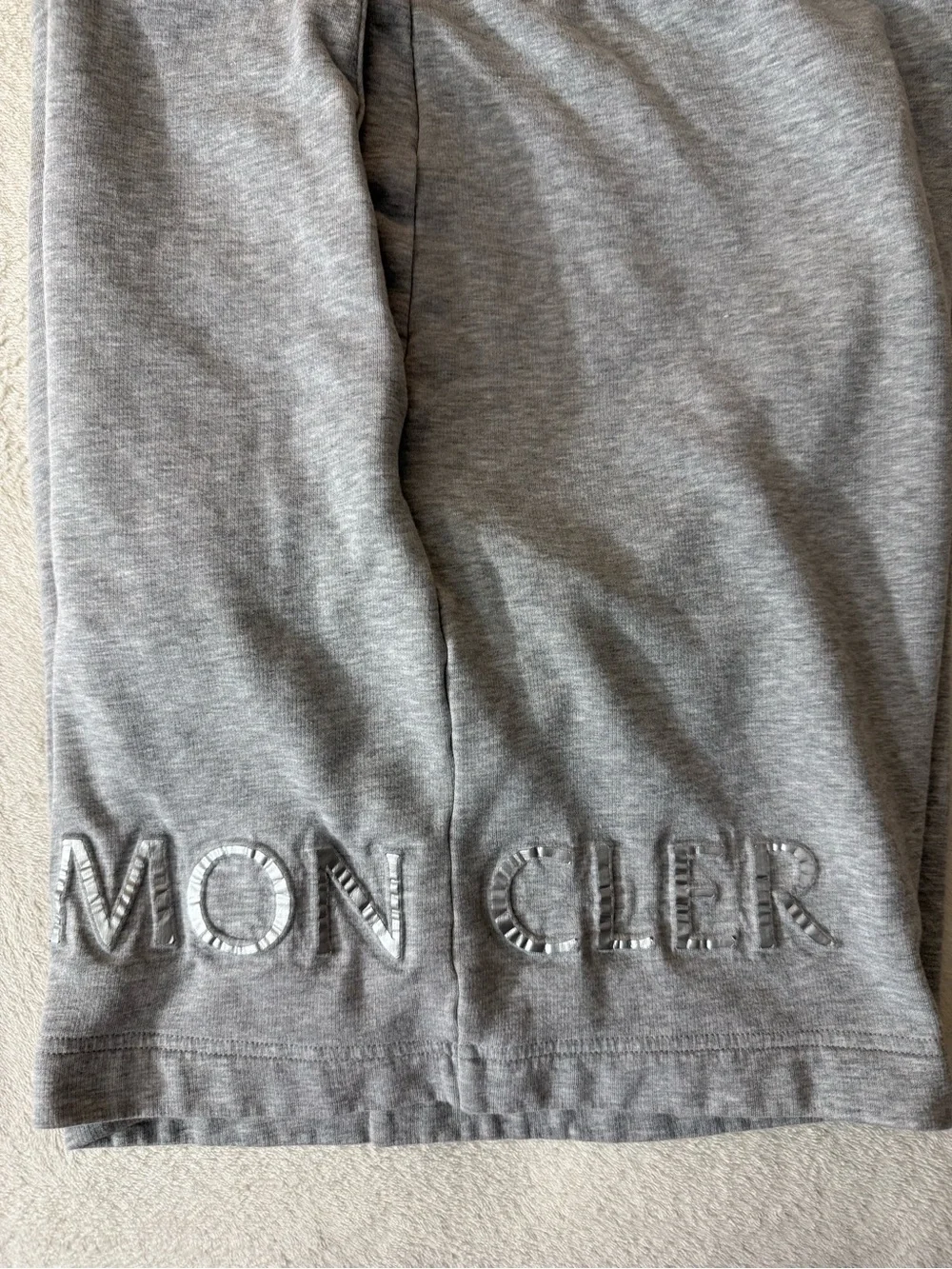 Moncler Gray Athletic Drawstring Knit Shorts